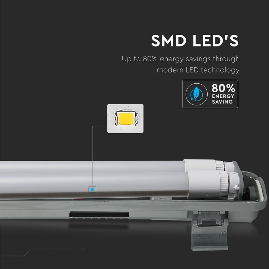 LED Lielas slodzes dienasgaismas lampa T8 2xG13/22W/230V IP65 6400K 156 cm