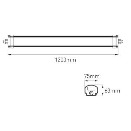 LED Aptumšojama lielas slodzes dienasgaismas lampa VOLITER LED/20/28/36W/230V 3000/4000/6000K 120 cm IP65 balta