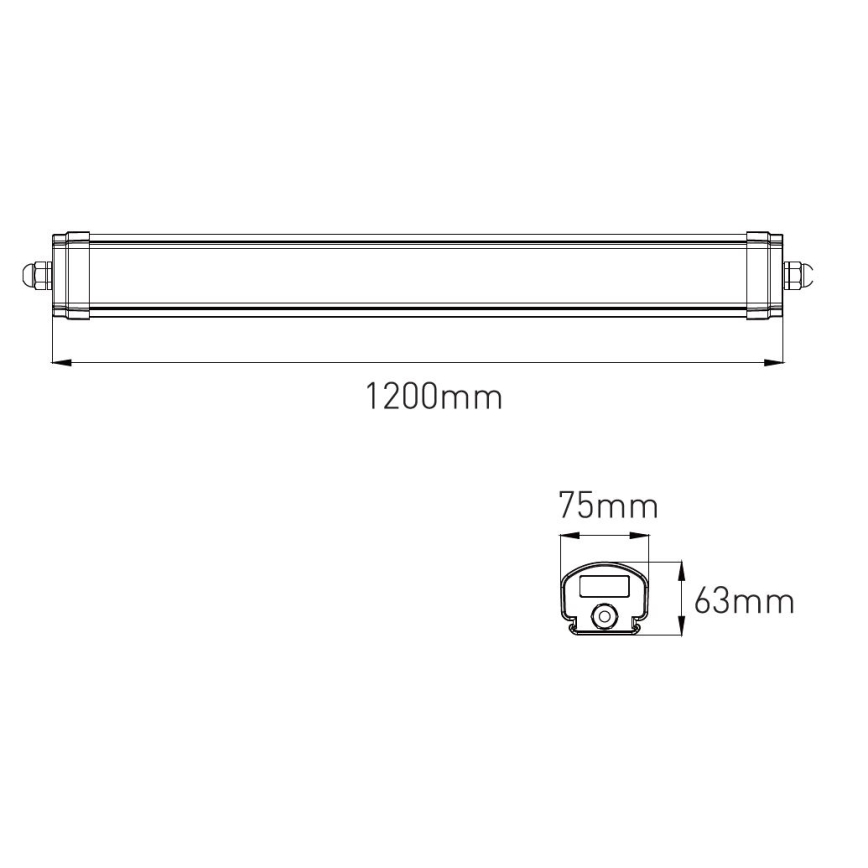 LED Aptumšojama lielas slodzes dienasgaismas lampa VOLITER LED/20/28/36W/230V 3000/4000/6000K 120 cm IP65 balta