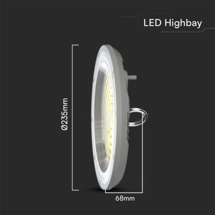 LED Lielas slodzes lampa High Bay LED/100W/230V 3000/4000/6500K IP65 ø 23,5 cm