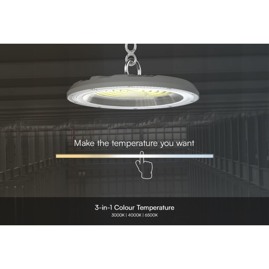 LED Lielas slodzes lampa High Bay LED/150W/230V 3000/4000/6500K IP65 ø 27,7 cm