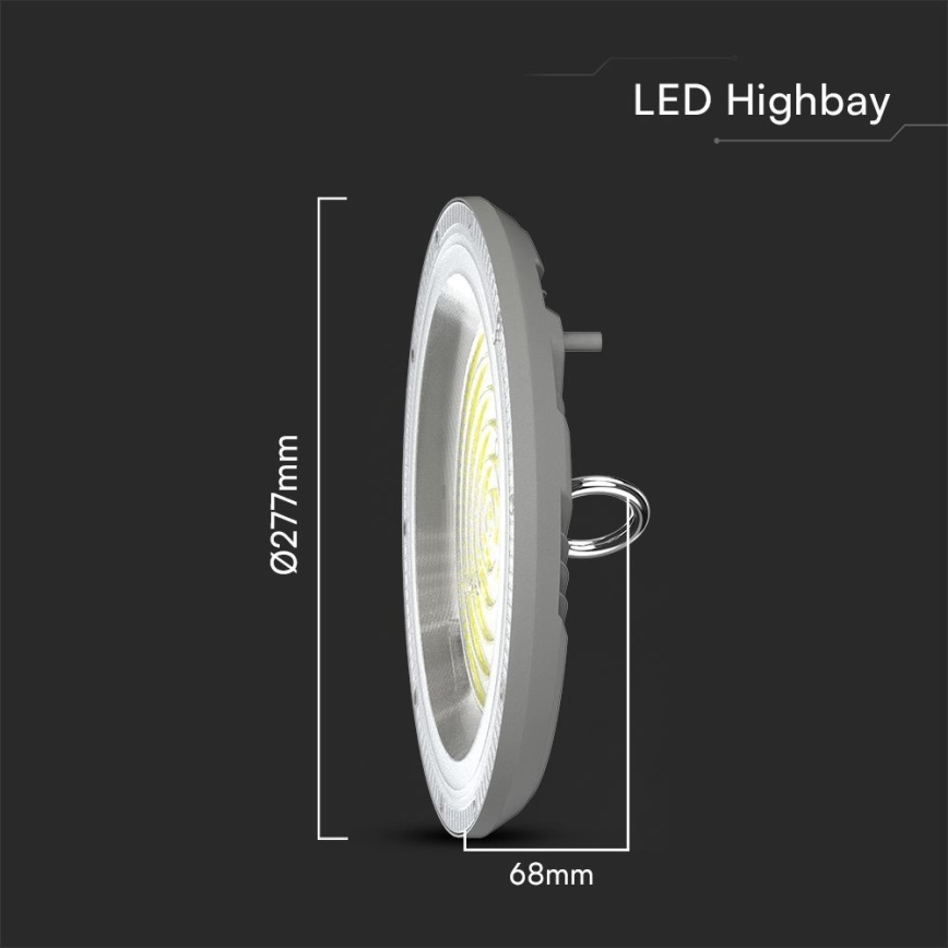 LED Lielas slodzes lampa High Bay LED/150W/230V 3000/4000/6500K IP65 ø 27,7 cm