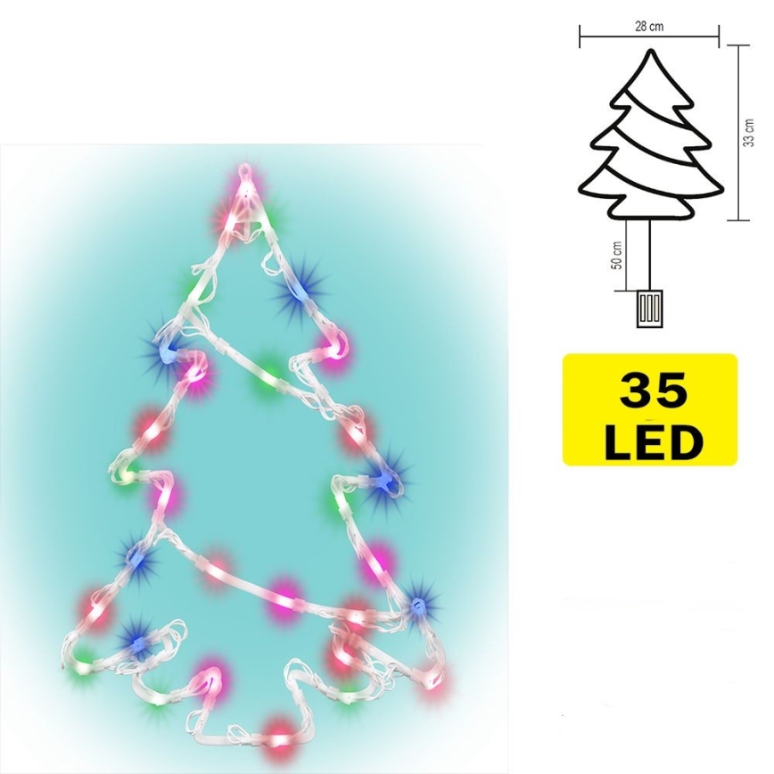 LED Loga dekorācija 35xLED/3xAA daudzkrāsaina