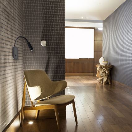 LED lokana sienas lampa BASE LED/8W+LED/2W/230V melna/sudraba