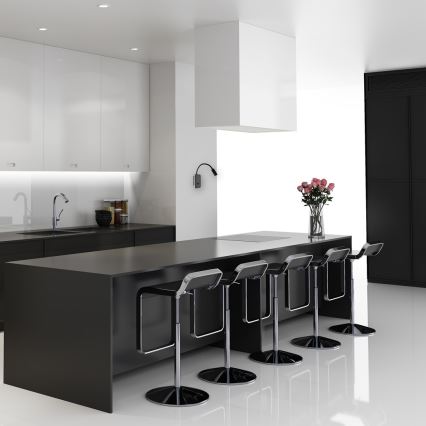 LED lokana sienas lampa BASE LED/8W+LED/2W/230V melna/sudraba