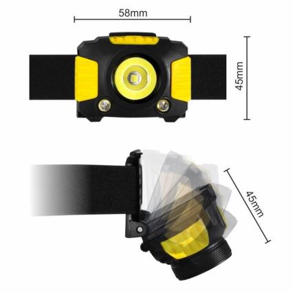 LED Lukturis 2xLED/5W/3xAAA + LED/3W