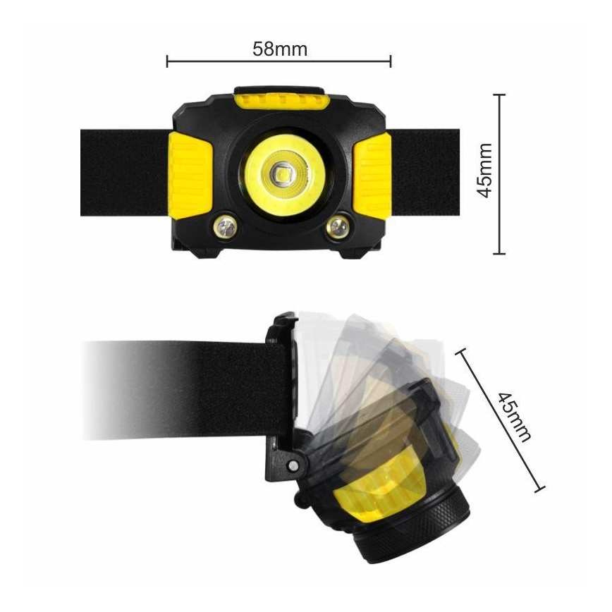 LED Lukturis 2xLED/5W/3xAAA + LED/3W