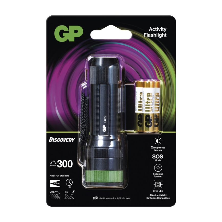 LED lukturis GP DISCOVERY C32 LED/3xAAA