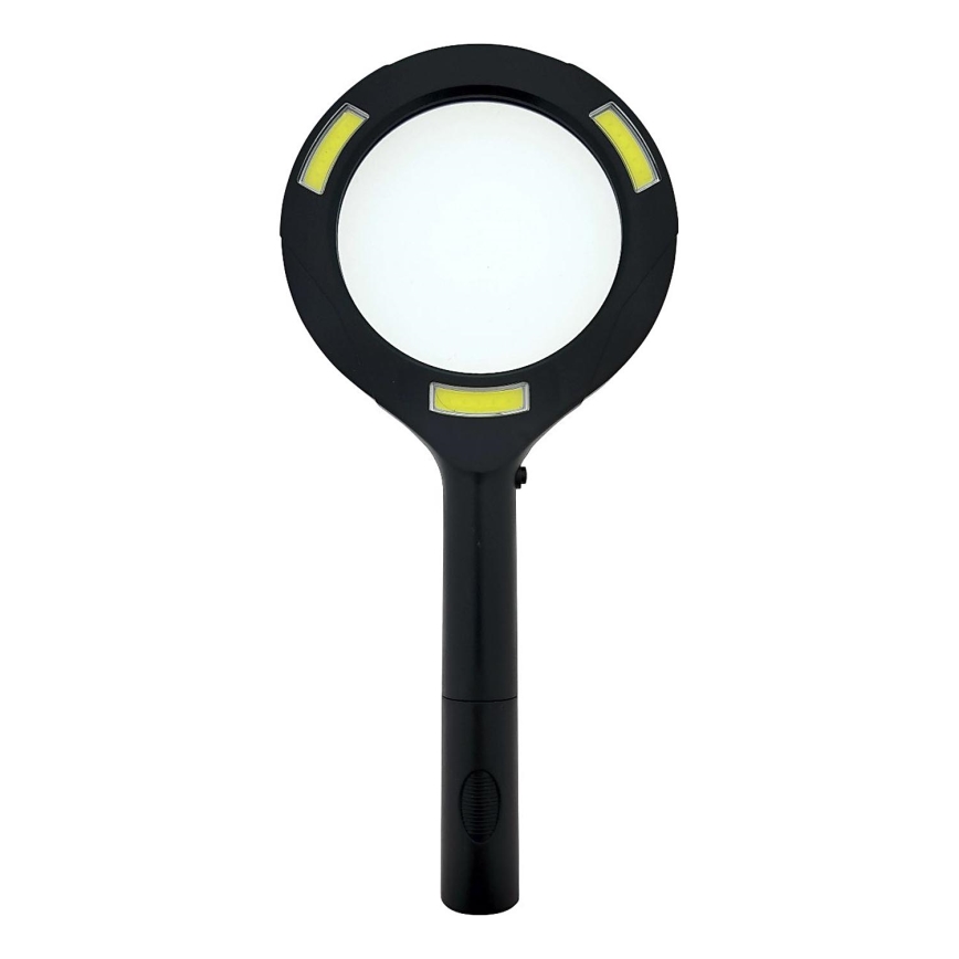 LED lupa 3× palielinājums ar LED apgaismojumu/3W/2xAA IP22