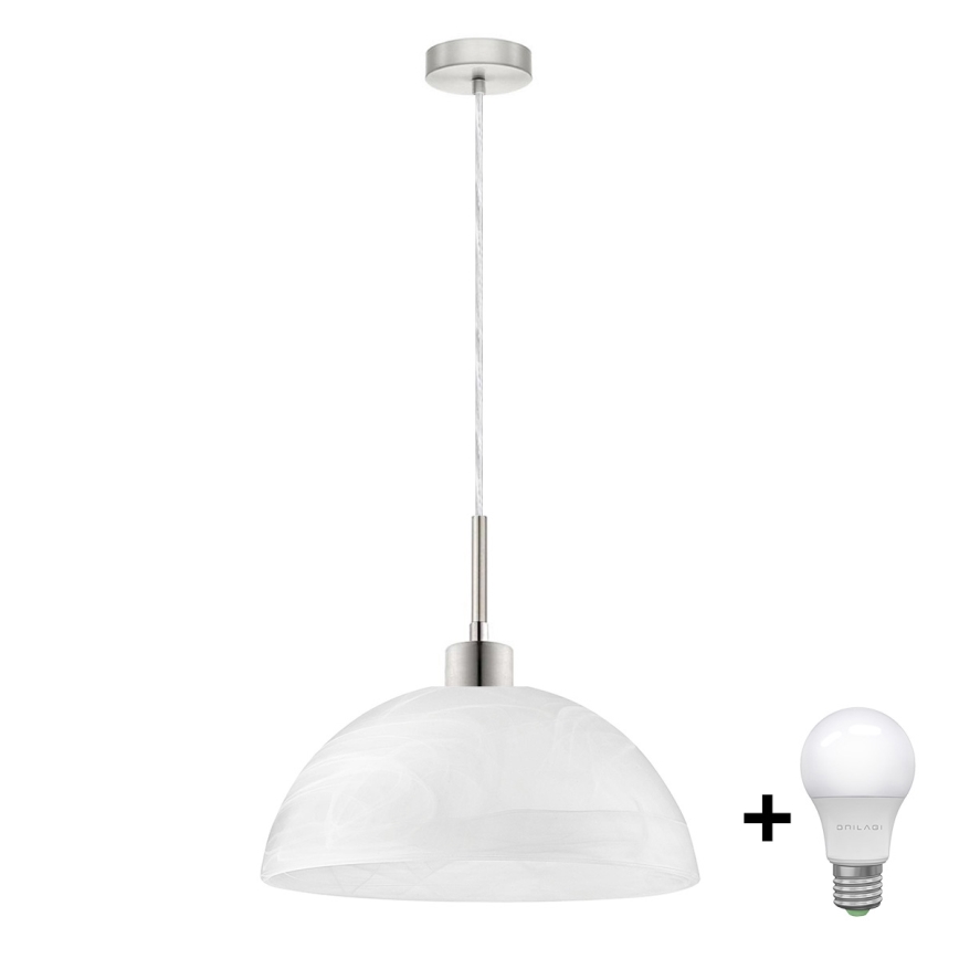LED Lustra ar auklu 1xE27/60W/230V balta