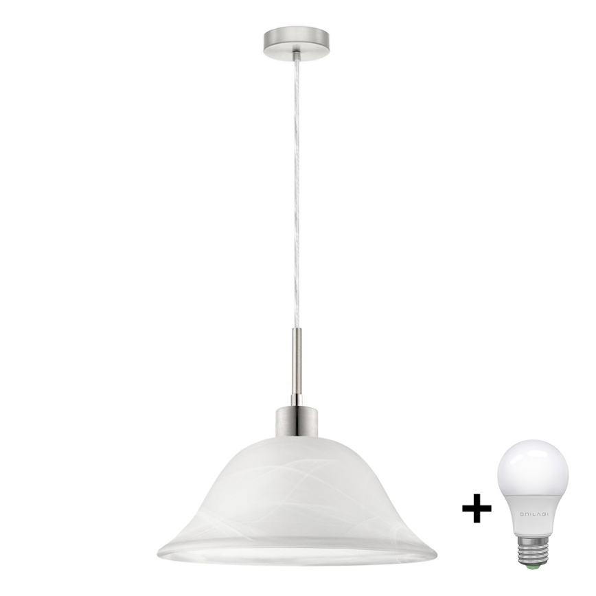 LED Lustra ar auklu 1xE27/60W/230V balta