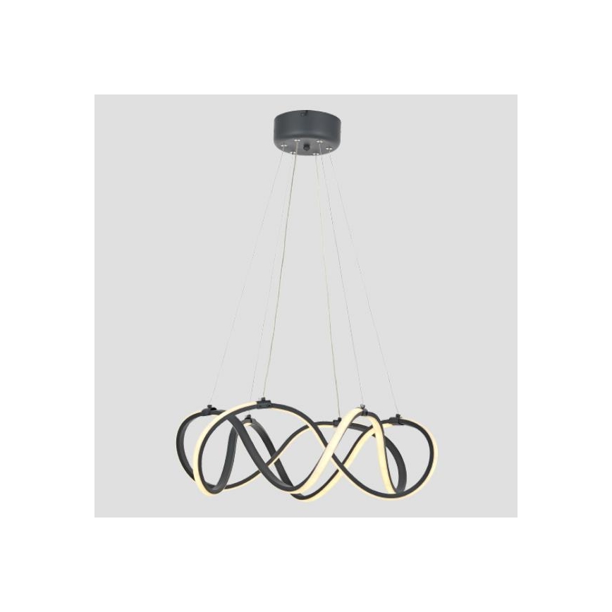LED Lustra ar auklu 2xLED/27W/230V 3000/4000/6000K melna