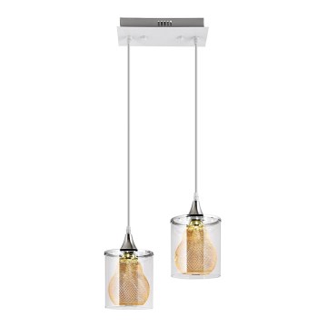 LED Lustra ar auklu 2xLED/5W/230V balta/caurspīdīga