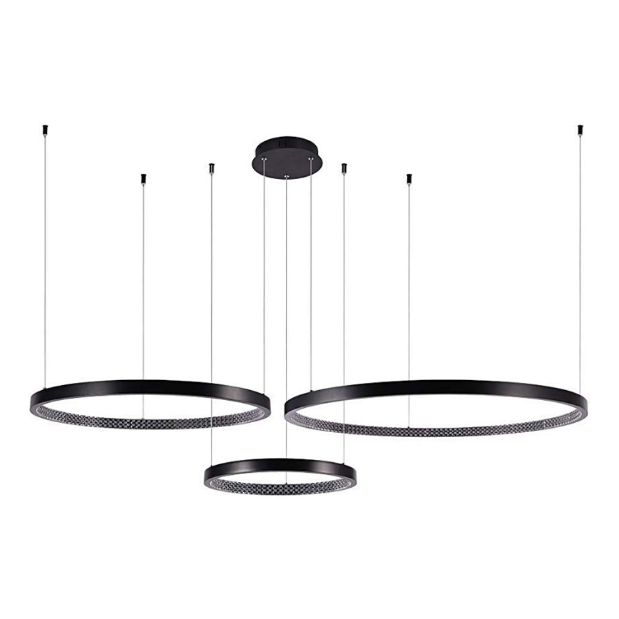 LED Lustra ar auklu 3xLED/19W/230V 3000K melna