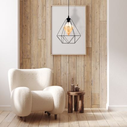 LED Lustra ar auklu ALAMBRE 1xE27/4W/230V melna