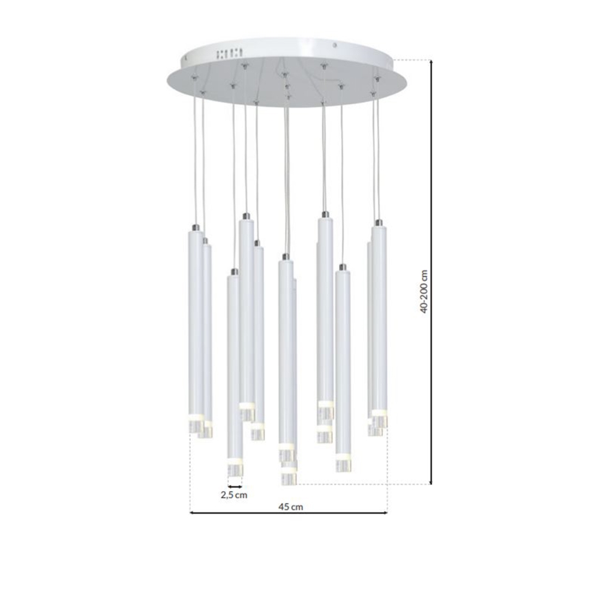 LED Lustra ar auklu ALBA 12xLED/1W/230V balta