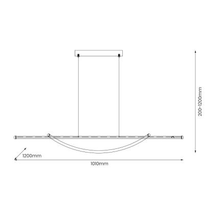 LED Lustra ar auklu AMBAR LED/35W/230V melna