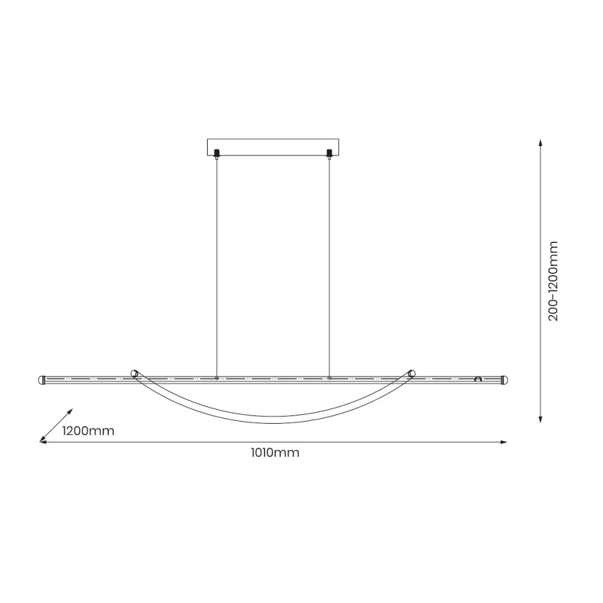 LED Lustra ar auklu AMBAR LED/35W/230V melna