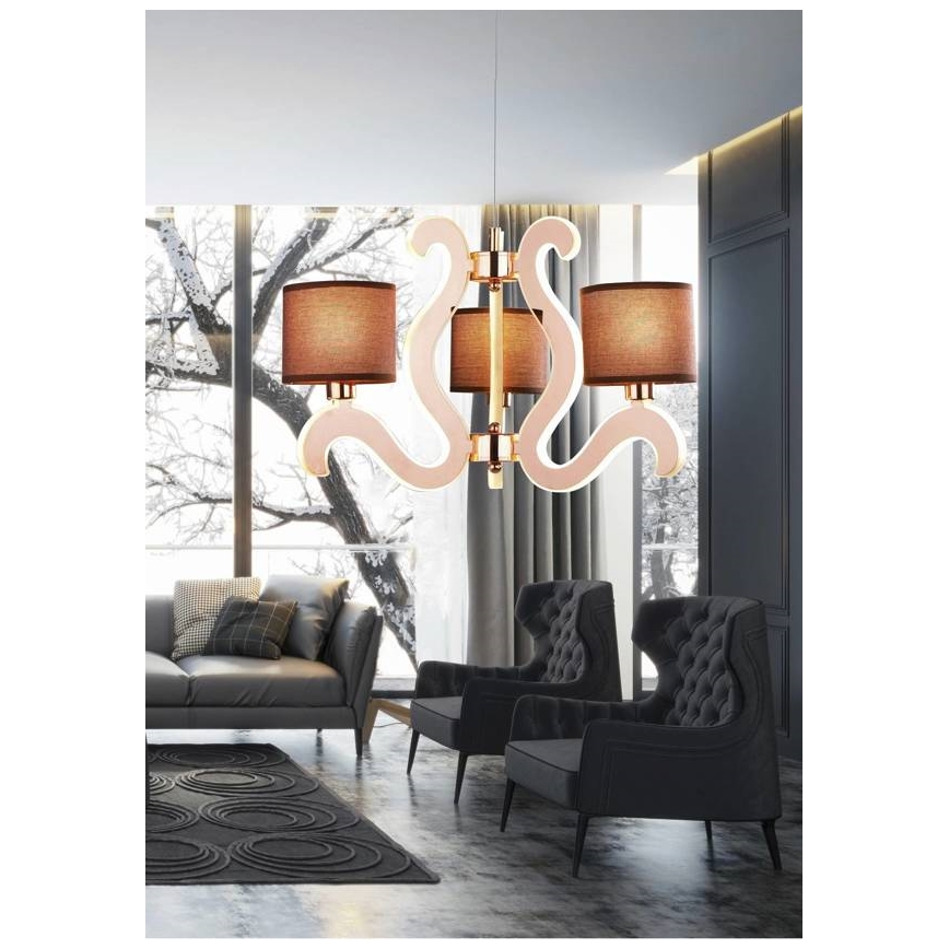 LED Lustra ar auklu AMBROSIA 3xE14/40W/230V + LED/18,4W vara