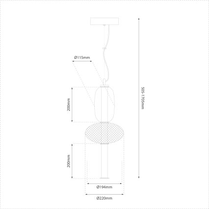 LED Lustra ar auklu ARAME LED/23W/230V d. 22 cm melna
