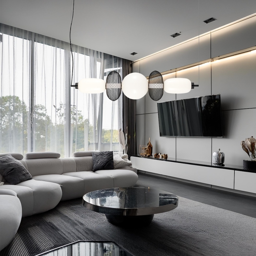 LED Lustra ar auklu ARAME LED/32W/230V melna