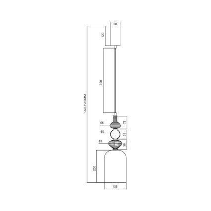 LED Lustra ar auklu ARTE LED/12W/230V d. 13 cm misiņš