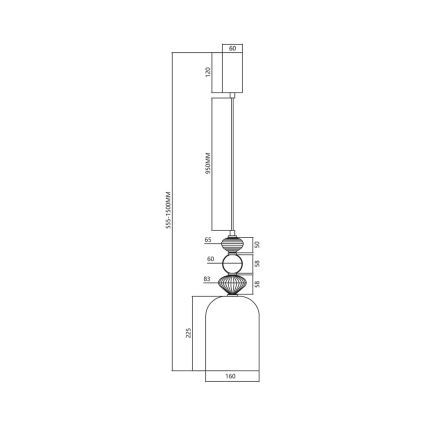 LED Lustra ar auklu ARTE LED/12W/230V d. 16 cm melna