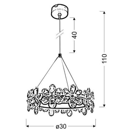 LED Lustra ar auklu ARVIN LED/14W/230V