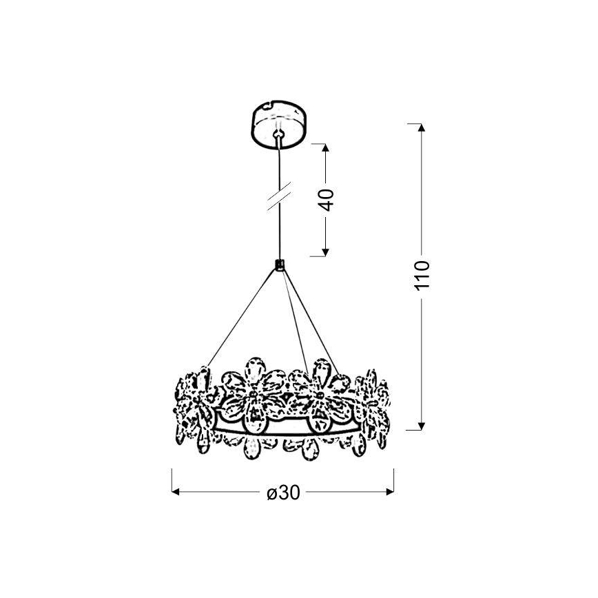 LED Lustra ar auklu ARVIN LED/14W/230V