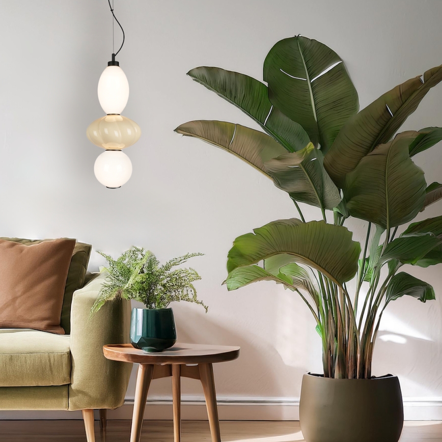LED Lustra ar auklu ASCOLI LED/18W/230V d. 20 cm bēša