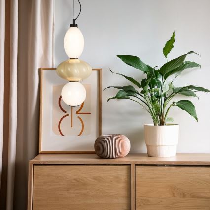 LED Lustra ar auklu ASCOLI LED/18W/230V d. 20 cm bēša