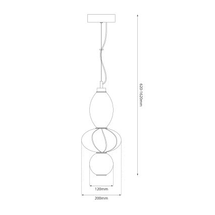 LED Lustra ar auklu ASCOLI LED/18W/230V d. 20 cm bēša