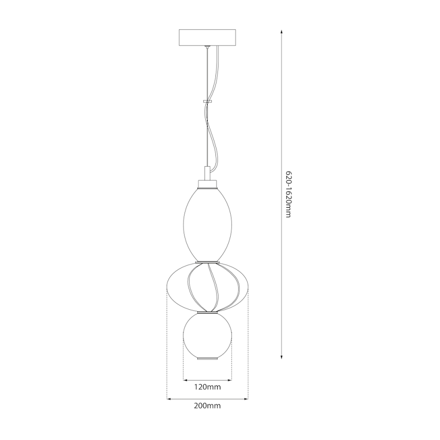 LED Lustra ar auklu ASCOLI LED/18W/230V d. 20 cm bēša