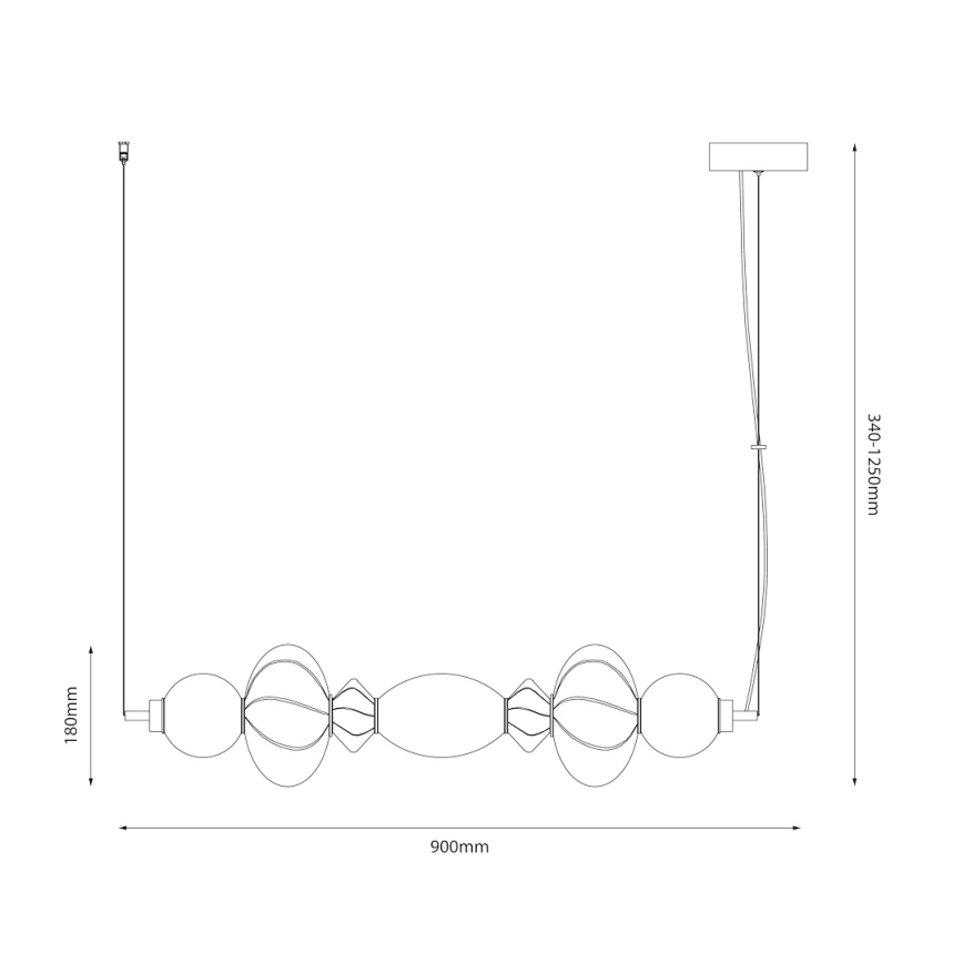 LED Lustra ar auklu ASCOLI LED/24W/230V krāsaina