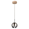 LED Lustra ar auklu BALL WOOD 1xGU10/5W/230V matēts ozols