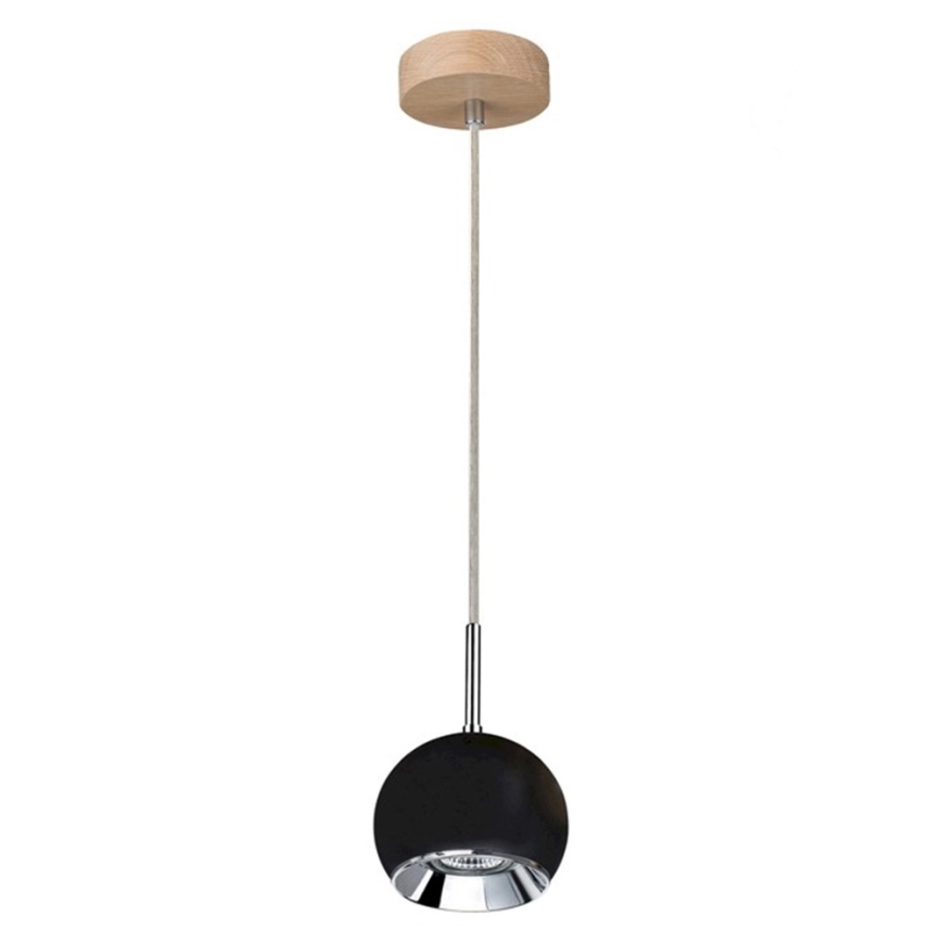 LED Lustra ar auklu BALL WOOD 1xGU10/5W/230V matēts ozols