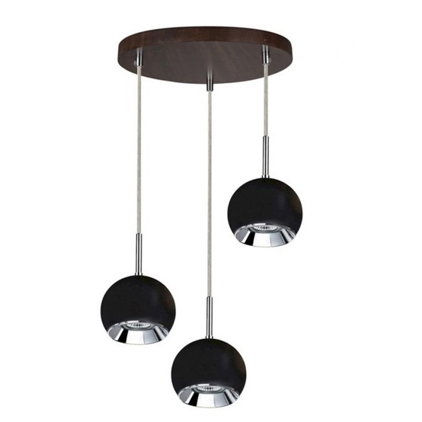LED Lustra ar auklu BALL WOOD 3xGU10/5W/230V dižskābardis