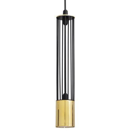 LED Lustra ar auklu BARS 1xGU10/4,8W/230V melna/zeltaina