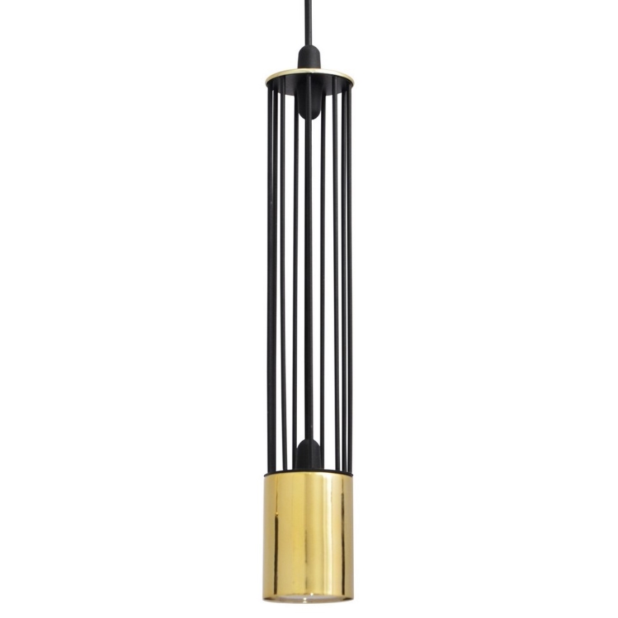 LED Lustra ar auklu BARS 1xGU10/4,8W/230V melna/zeltaina