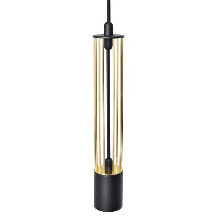 LED Lustra ar auklu BARS 3xGU10/4,8W/230V melna/zelta