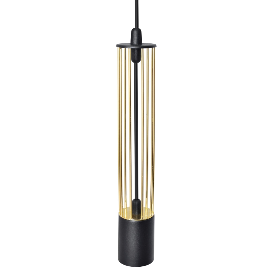LED Lustra ar auklu BARS 3xGU10/4,8W/230V melna/zelta