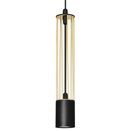 LED Lustra ar auklu BARS 3xGU10/4,8W/230V melna/zelta
