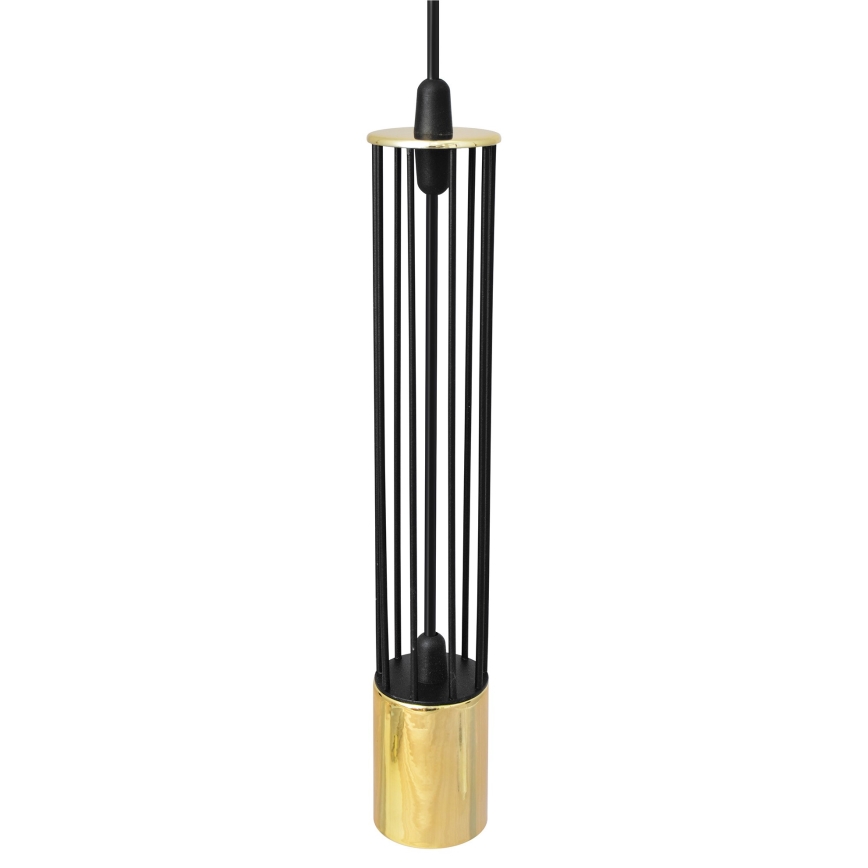 LED Lustra ar auklu BARS 3xGU10/4,8W/230V melna/zelta