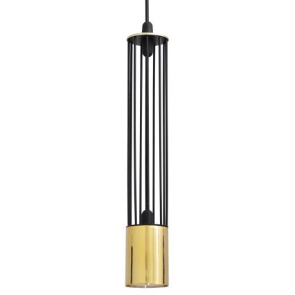 LED Lustra ar auklu BARS 3xGU10/4,8W/230V melna/zelta