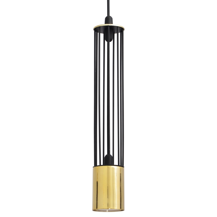 LED Lustra ar auklu BARS 3xGU10/4,8W/230V melna/zelta