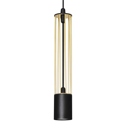LED Lustra ar auklu BARS 3xGU10/4,8W/230V melna/zeltaina