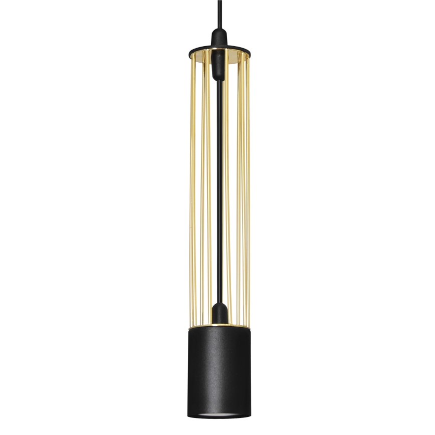 LED Lustra ar auklu BARS 3xGU10/4,8W/230V melna/zeltaina