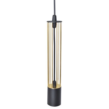 LED Lustra ar auklu BARS 3xGU10/4,8W/230V melna/zeltaina