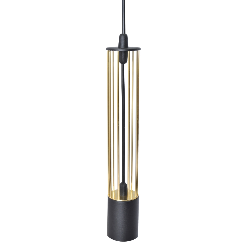 LED Lustra ar auklu BARS 3xGU10/4,8W/230V melna/zeltaina