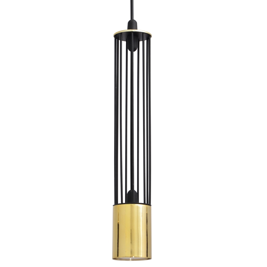 LED Lustra ar auklu BARS 3xGU10/4,8W/230V melna/zeltaina